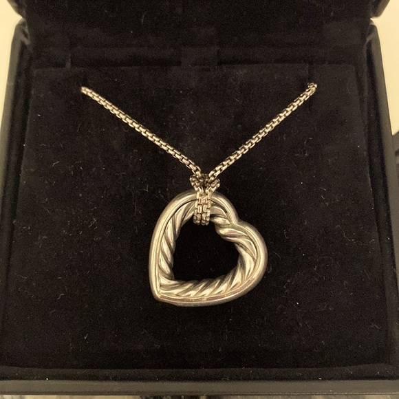David Yurman sterling silver rope heart necklace